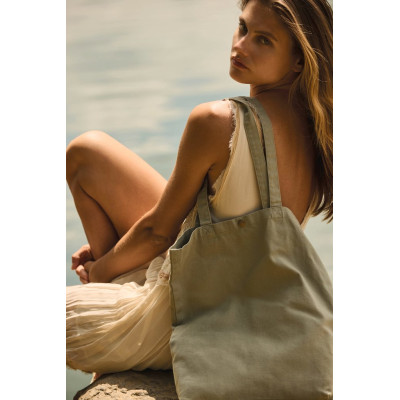 Washed cotton tote bag